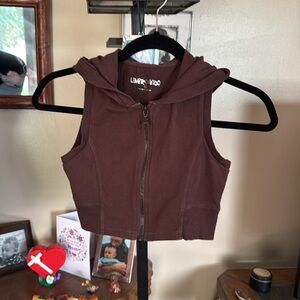 Limited Too Sleeveless Brown Hoodie